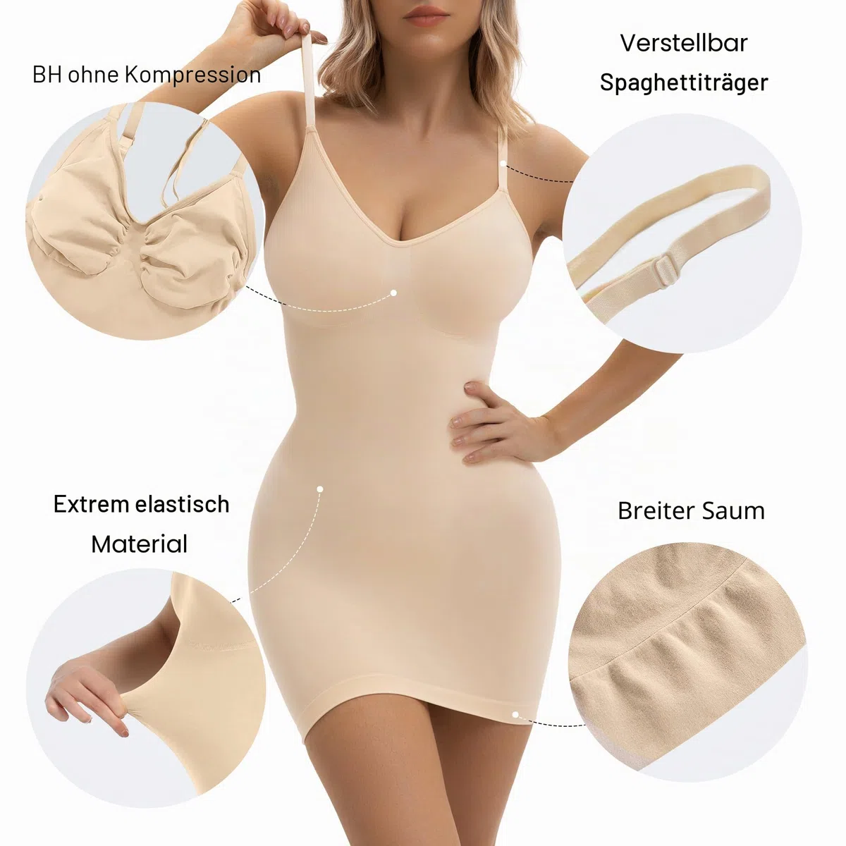SHAPERX Miederkleider Shapewear Slips Damen Bauchweg Formender Bodys Shaper Unter dem Kleid