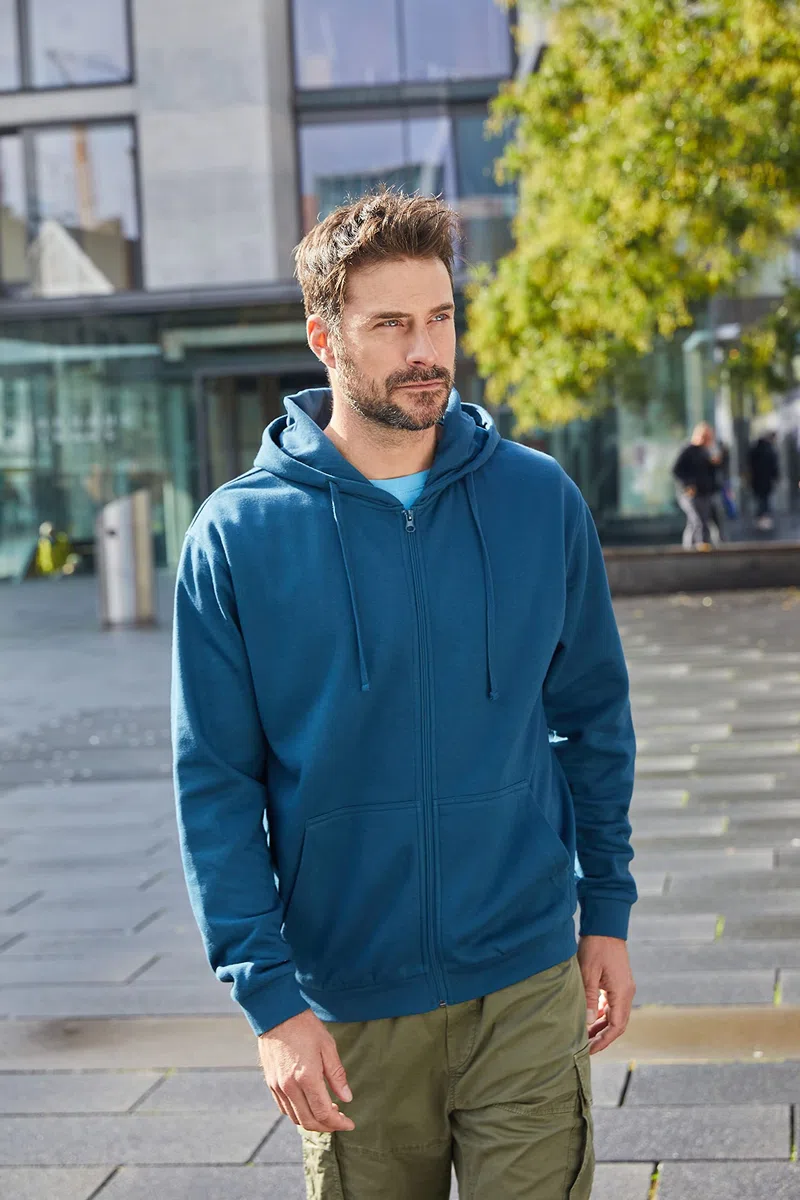 James & Nicholson Herren Basic Kapuzen-Sweatjacke - Klassische Sweatjacke mit Kapuze und Kordelzug