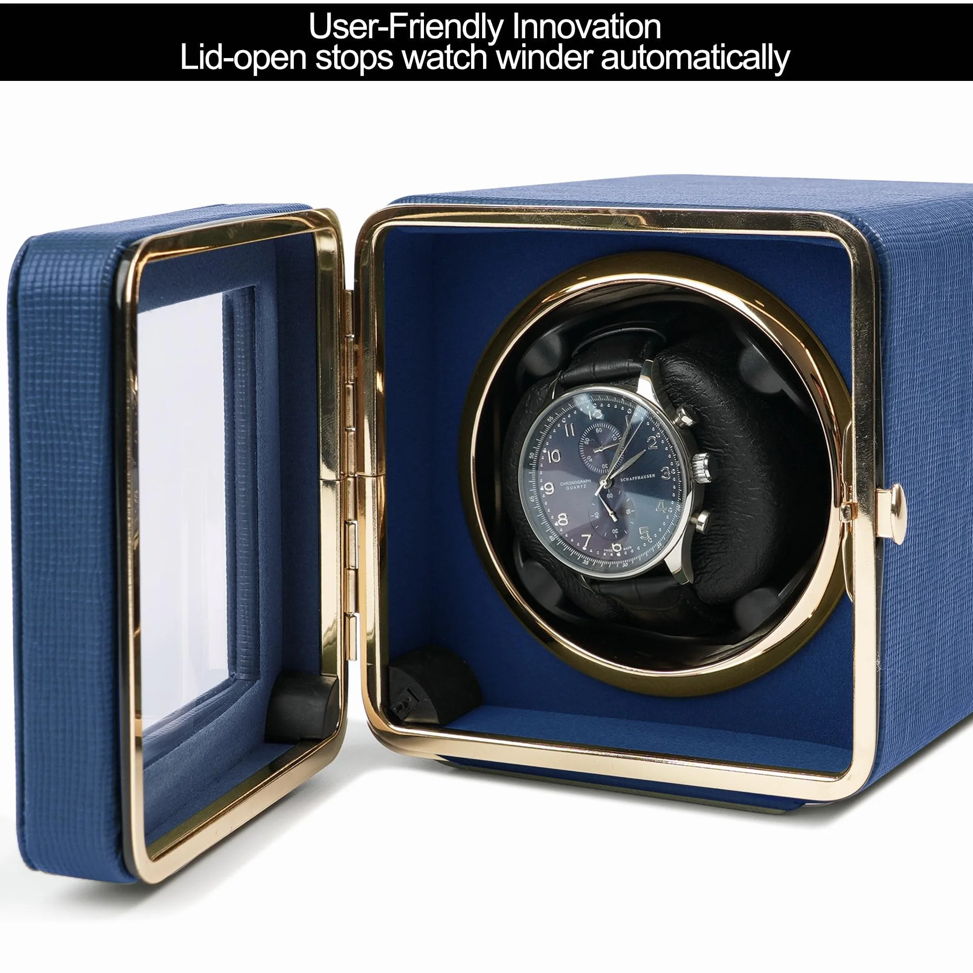 Uhrenbeweger 1 Uhren Automatik Uhrenbeweger Box für Automatikuhren USB-Ladekabel Watch Winder PU Leder Uhrengehäuse mit leisem Motor