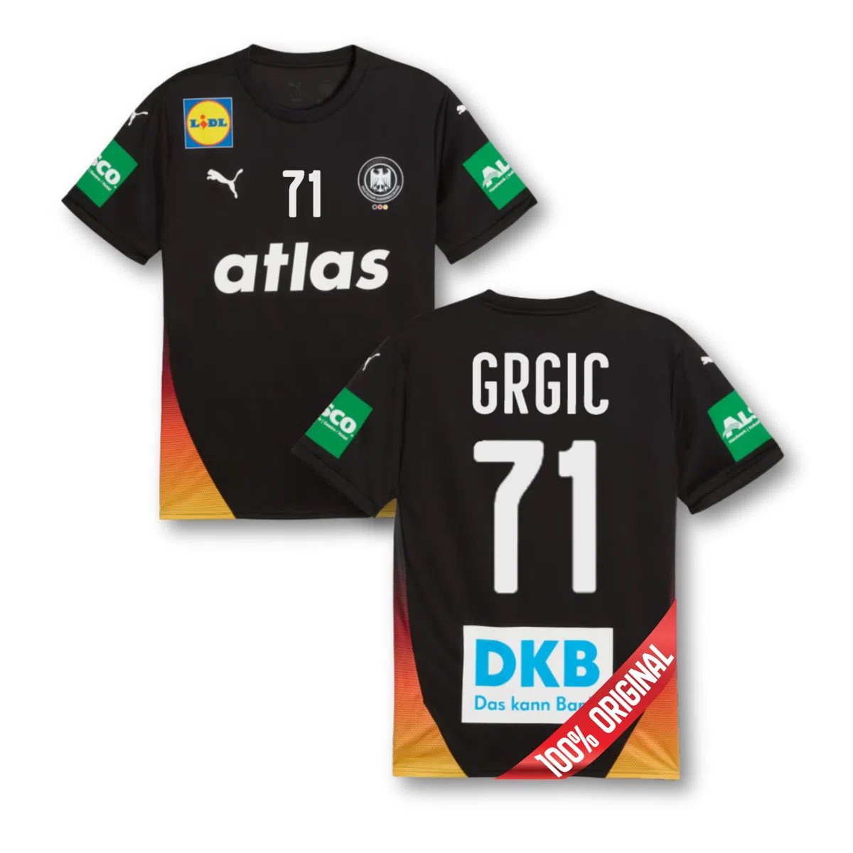 PUMA Original DHB Handball Trikot Herren [Away Euro 2026] Offizielles Handball Trikot [Spieler oder Personalisiert] Sportbekleidung Sport Tshirts Herren Shirt Männer