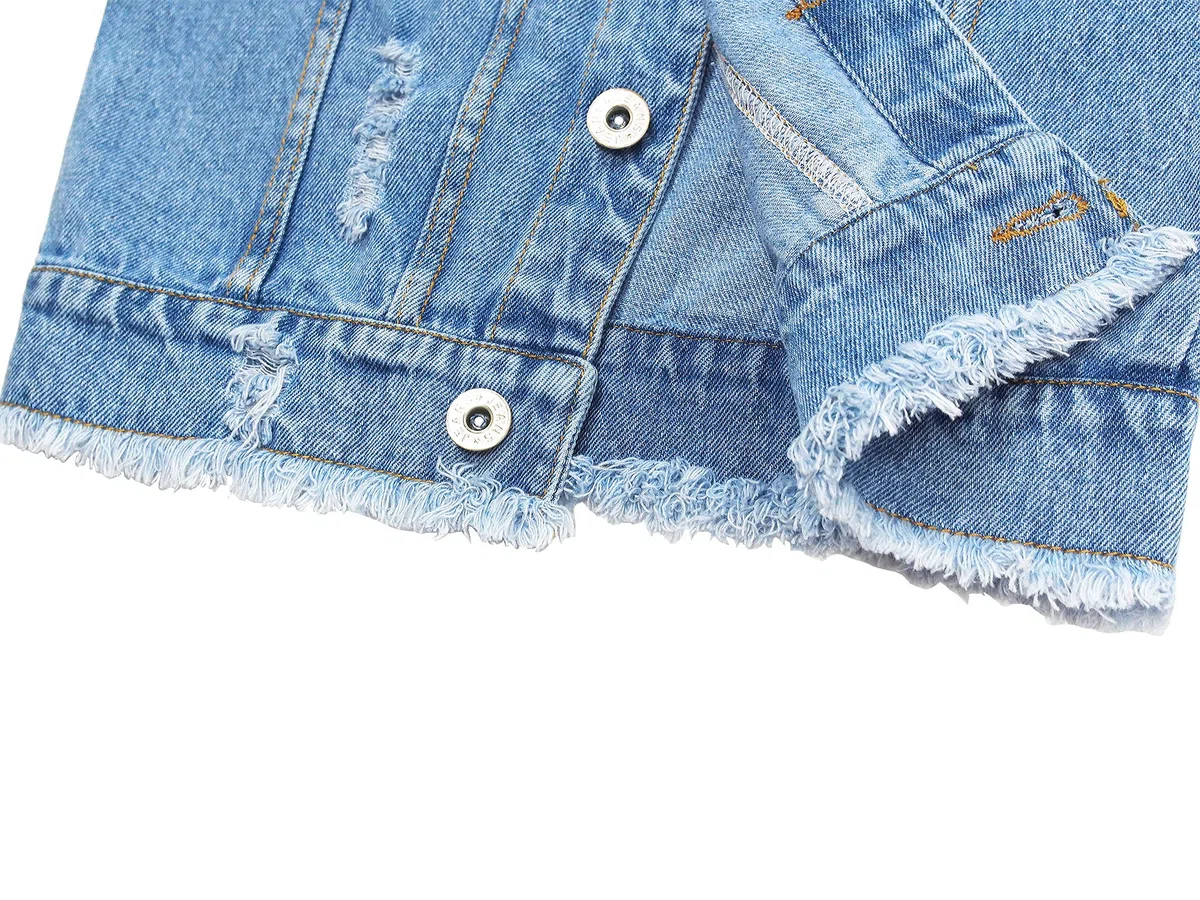 KIDSCOOL SPACE Kleines Mädchen Jeansweste,Junior Denim Weste Tops
