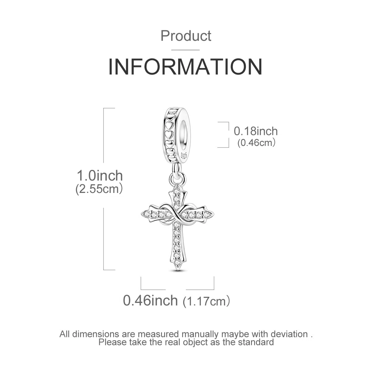 Kreuz Charms Für Armbänder, Sterling Silber Charms Für Pandora Armbänder, Hangle Anhänger & Perlen Charm Für Diy Schmuck