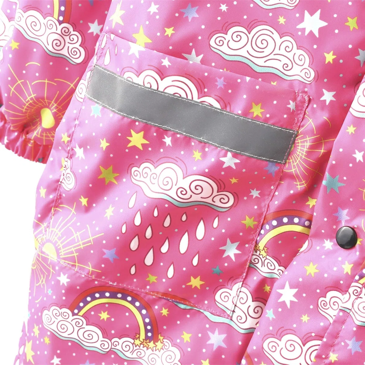 Generisch Kinder Dinosaurier Regenbogen Bedruckte Regenjacke mit Kapuze Winddichter Regenmantel Kinder Langarm Hoodie Trench Pants Outfits Skihose Kinder Latz (Hot Pink, 10 Year)
