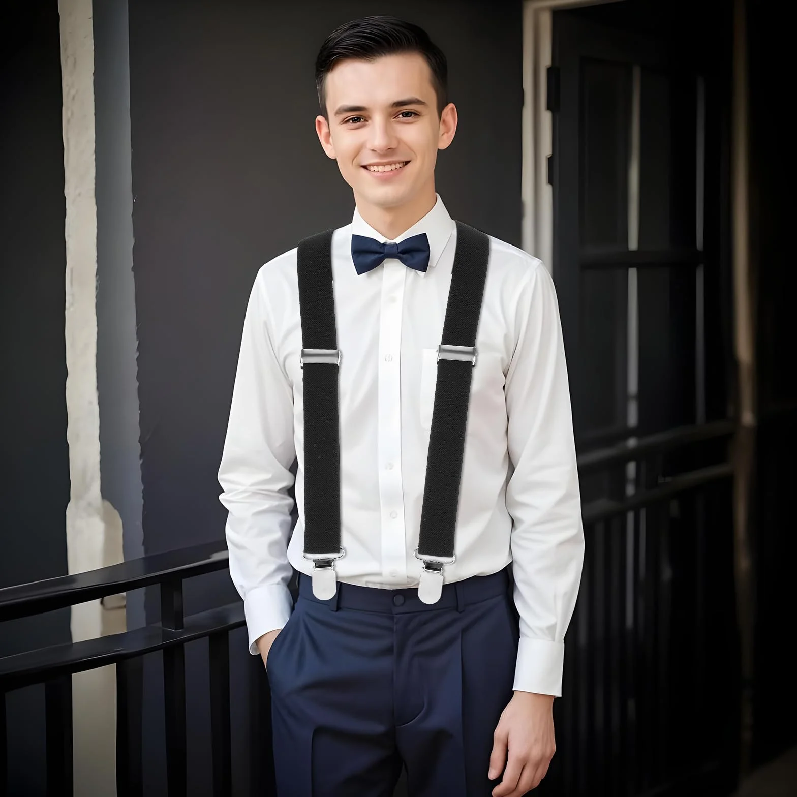 Mabor Hosenträger Kinder, Verstellbar 3 Clips Hosenträger Y Form Hosenträgers Elastische Suspenders Jungen Hosenträgers Schwarz für Kinder Jungen Mädchen