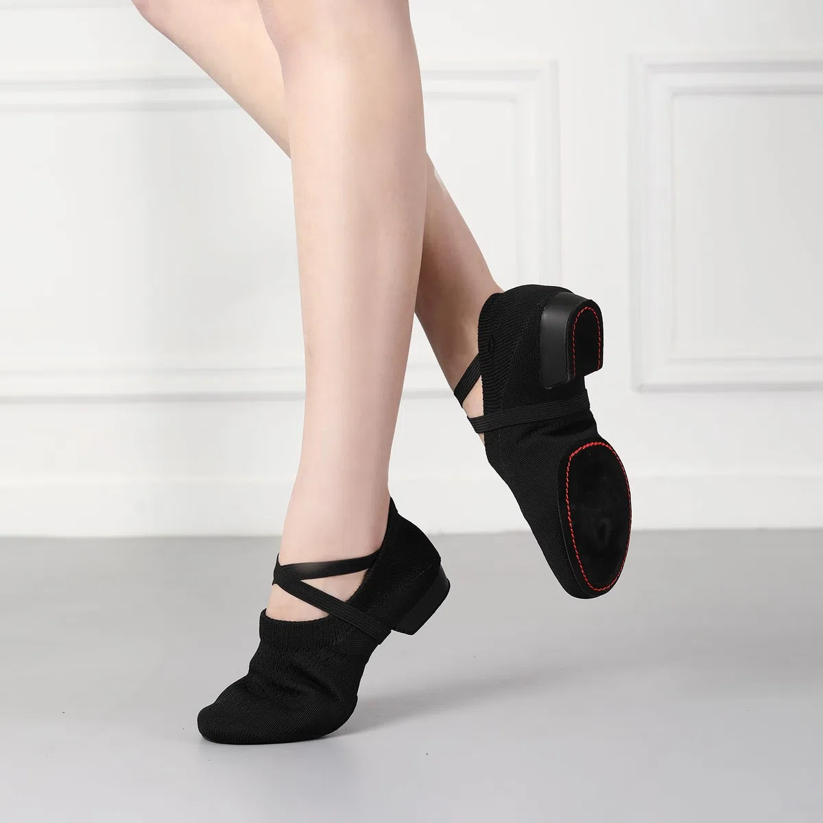 Damen Latein Tanzschuhe Geschlossene Zehe Salsa Ballsaal Dance Übungsschuhe mit 2.5cm Absatz