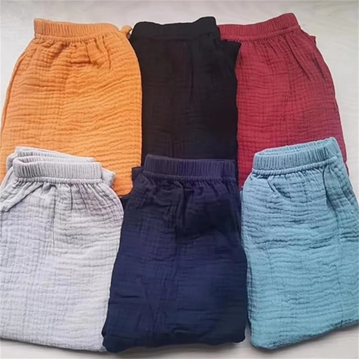 3er Pack Baby Kinder Mädchen Jungen Sommer Leinenhose Bloomers Doppellagiges Baumwollgarn Lange Hosen Leichte Atmungsaktive Sommerhosen Dünn Pumphose Haremshose Jogginghose Lässige Hose