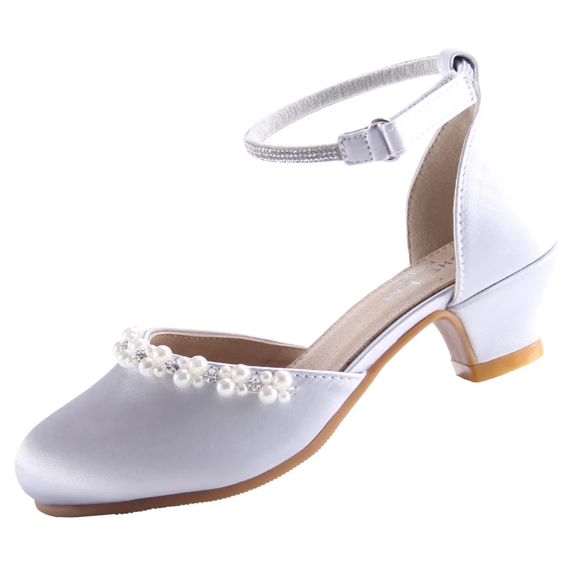 EIGHT KM - Mädchen High Heel Kleid Schuhe - Glattes Seidenperle - Prinzessin Hochzeit Schuhe Party Pumps