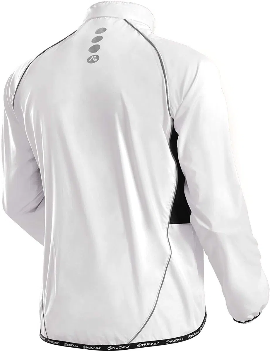 NUCKILY Herren Fahrradjacke Leichte Anti-UV Jersey Winddicht Wasserabweisend Mantel Laufen Windbreaker Regenmantel Outdoor Sportbekleidung