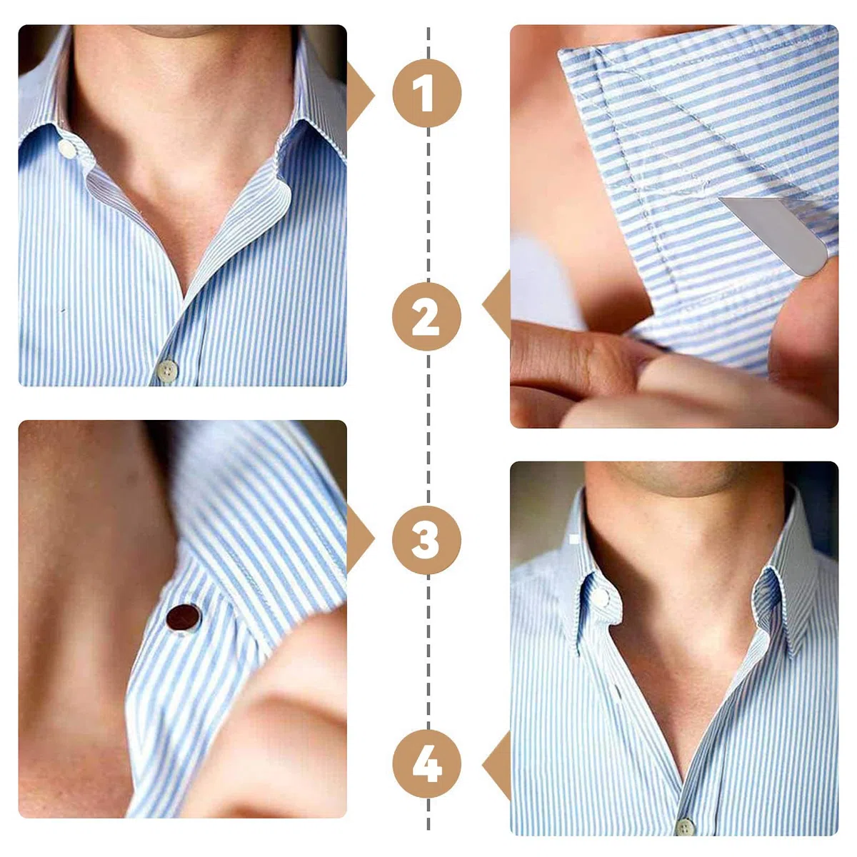 kragenstäbchen metall, Edelstahl hemdhalter herren mit 3X stärkere Magnete als die meisten hemdkragen stütze, hemdspanner herren halter shirt collar stays for men Geschenkbox