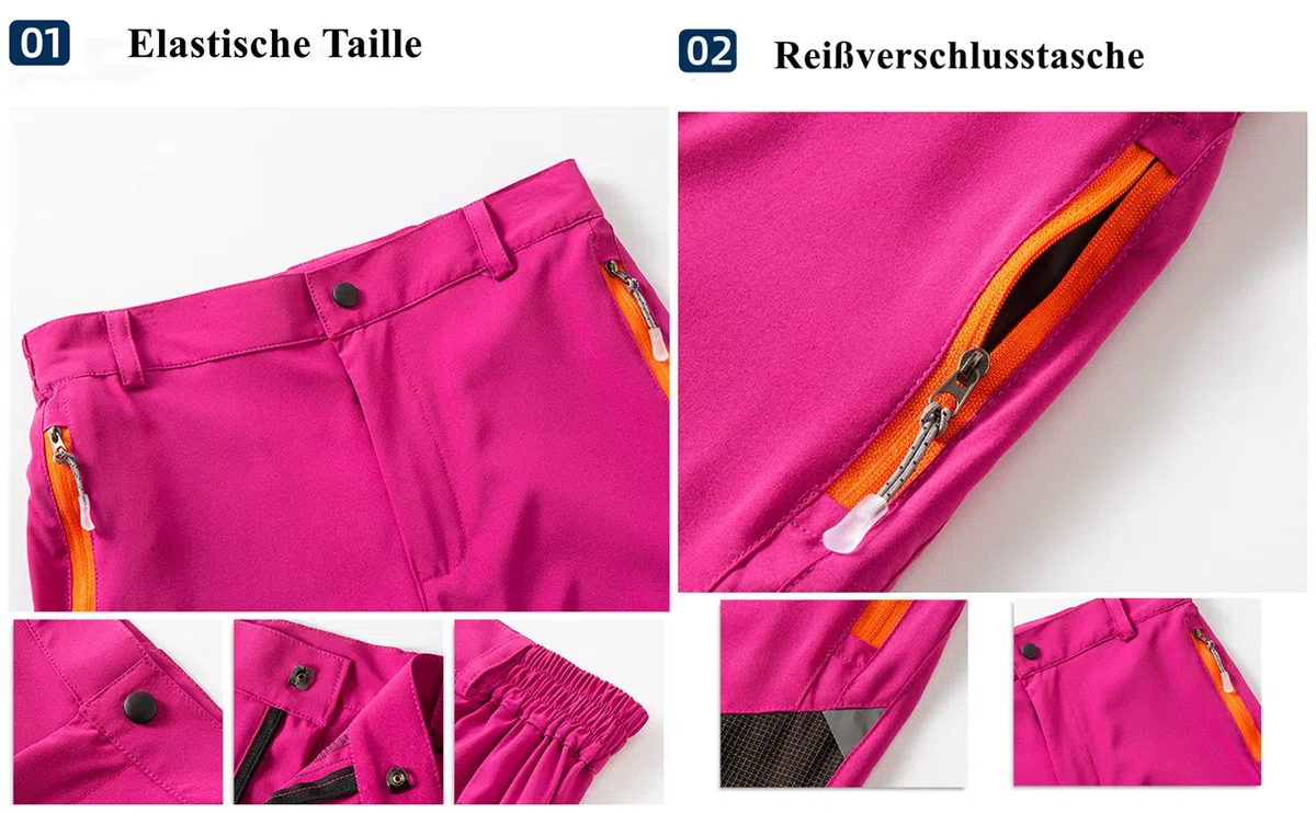 Daysskk 2-in-1 Zip Off Hose Kinder Jungen Mädchen Outdoorhose Sommer Schnelltrocknend Wanderhose Wasserdicht