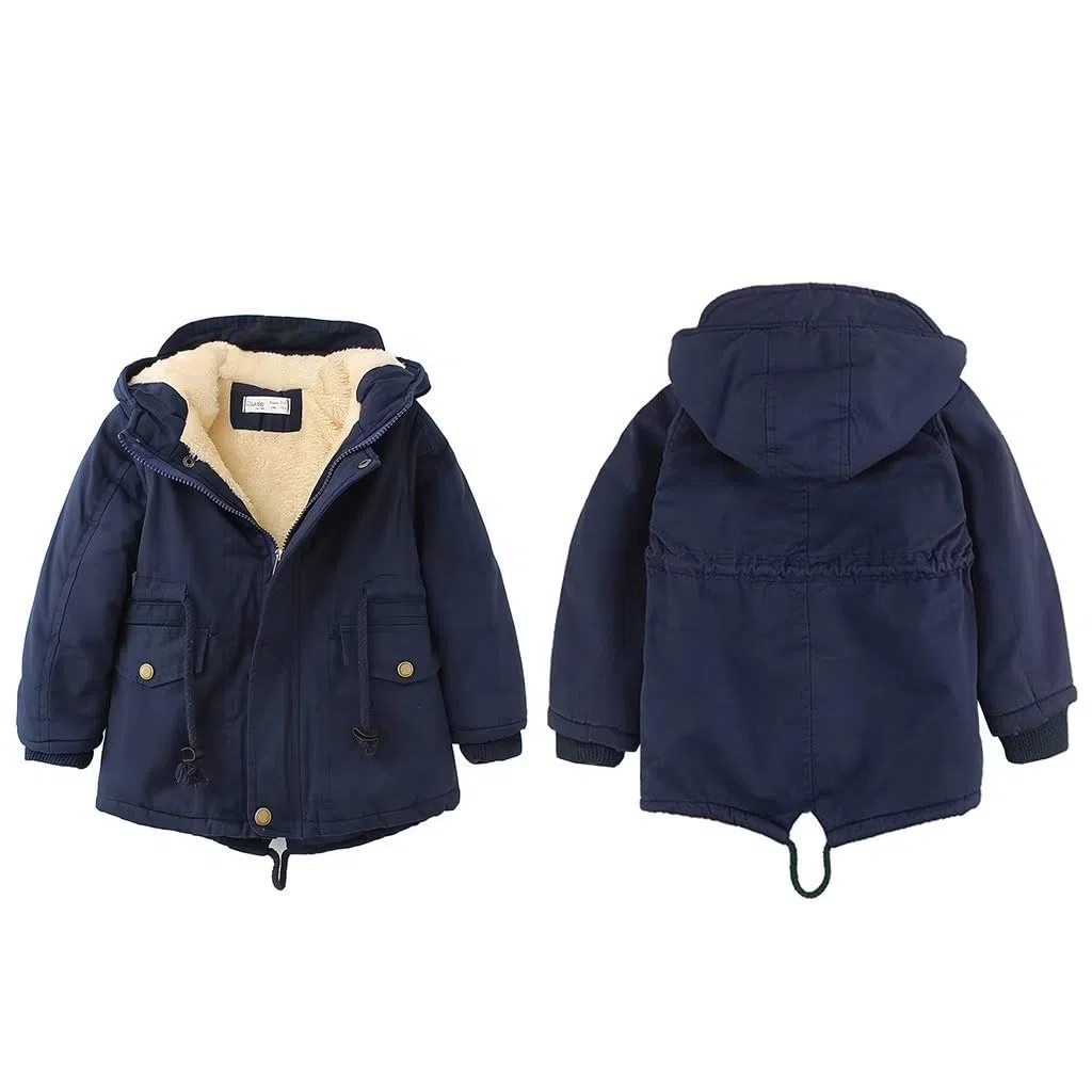linboo Kinder Winterjacke Jungen Mädchen Warm Gefütterte Blouson Hoodie Dicke Mantel Parka Baby Wintermäntel