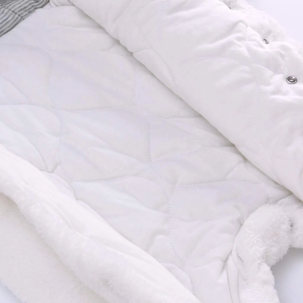 Baby Winter Schneeanzug Baby Strampler, Junge und Mädchen Einteiliger Anzug mit Kapuze, Kleinkind Oberbekleidung Schneeanzug Set Dick und Warm,Weiß 6-9 Monate