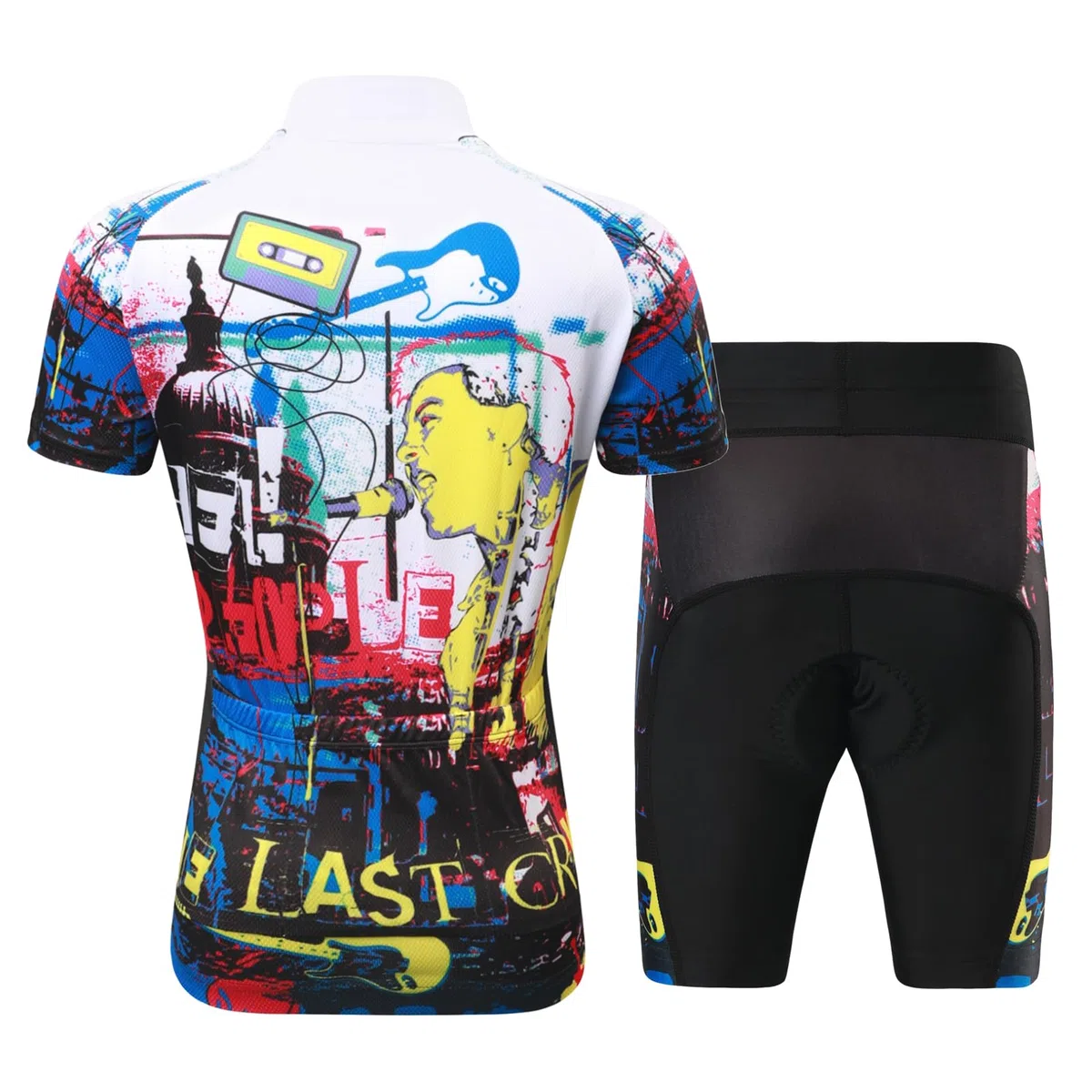 Jungen Radtrikot Set Kinder Mädchen Fahrrad Anzug Unisex Kurzarm Trikot+Radhose mit 3D Sitzpolster Atmungsaktiv Radsport Bekleidung
