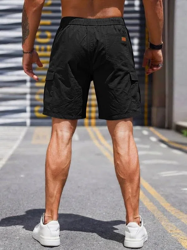 Elegancity Kurze Hosen Herren Cargo Shorts Sommer Freizeithose Kurze Elastische Taille Chino Shorts Mit 6 Taschen S-XXL