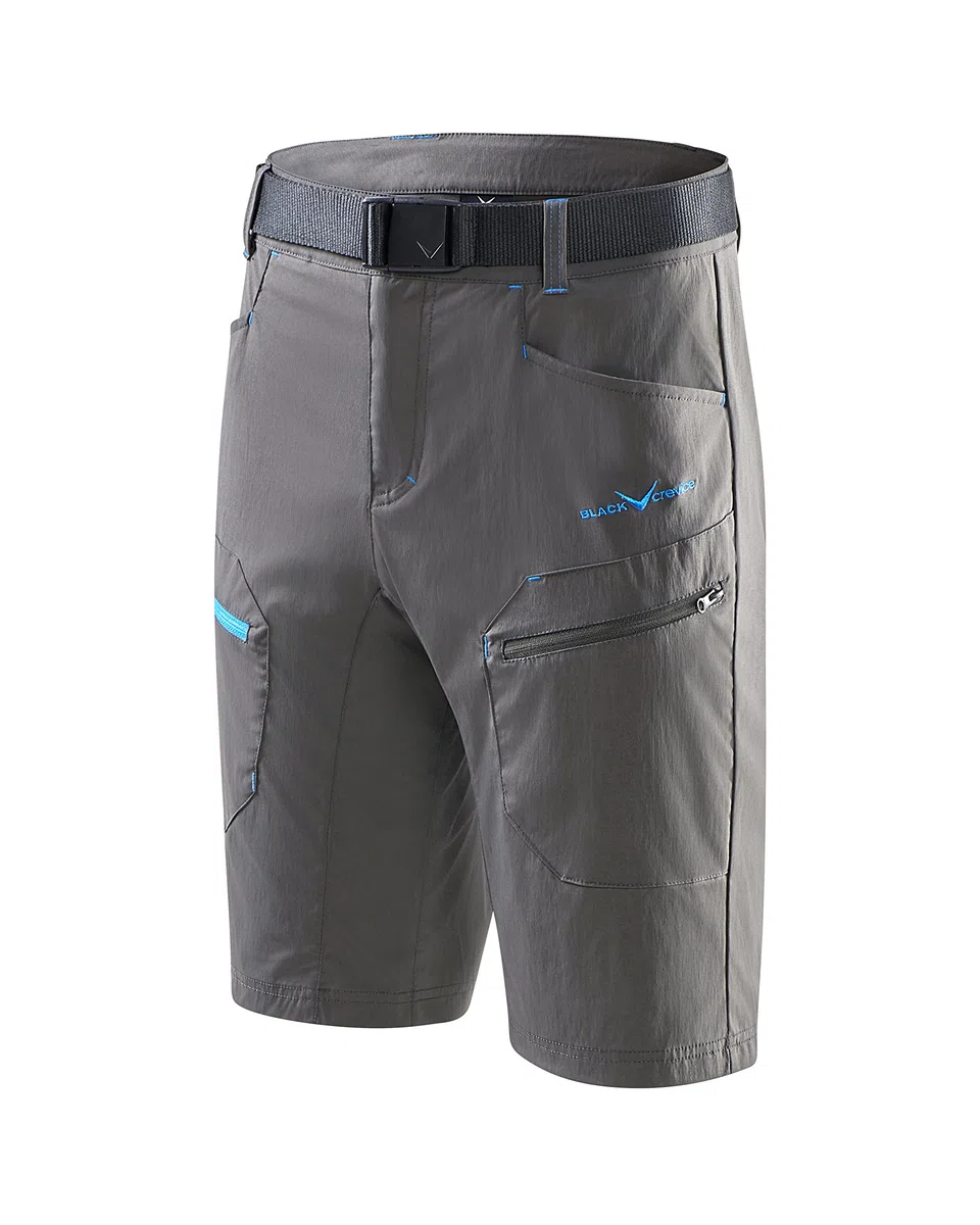 Black Crevice Trekking-Shorts Herren I Trekkinghose Herren kurz I Herren Outdoor-Shorts I wasserabweisend & schnelltrocknend I strapazierfähige & atmungsaktive Wander-Shorts mit Taschen