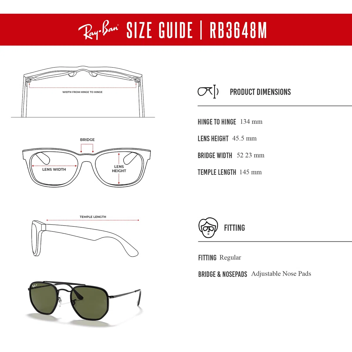 Ray-Ban Unisex 0rb3648m Lesebrille (1er Pack)