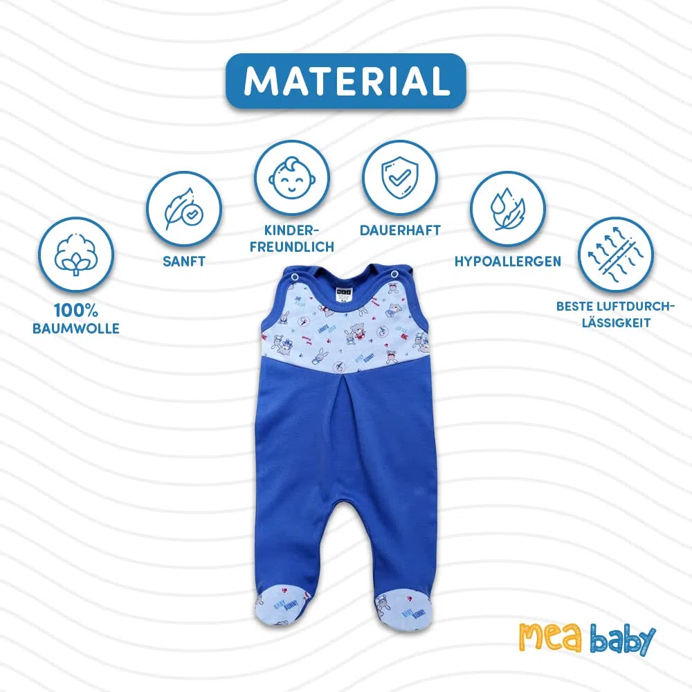 MEA BABY Unisex Strampler mit Aufdruck, Baumwolle, 5er Pack. Baby Strampler Mädchen Baby Strampler Junge