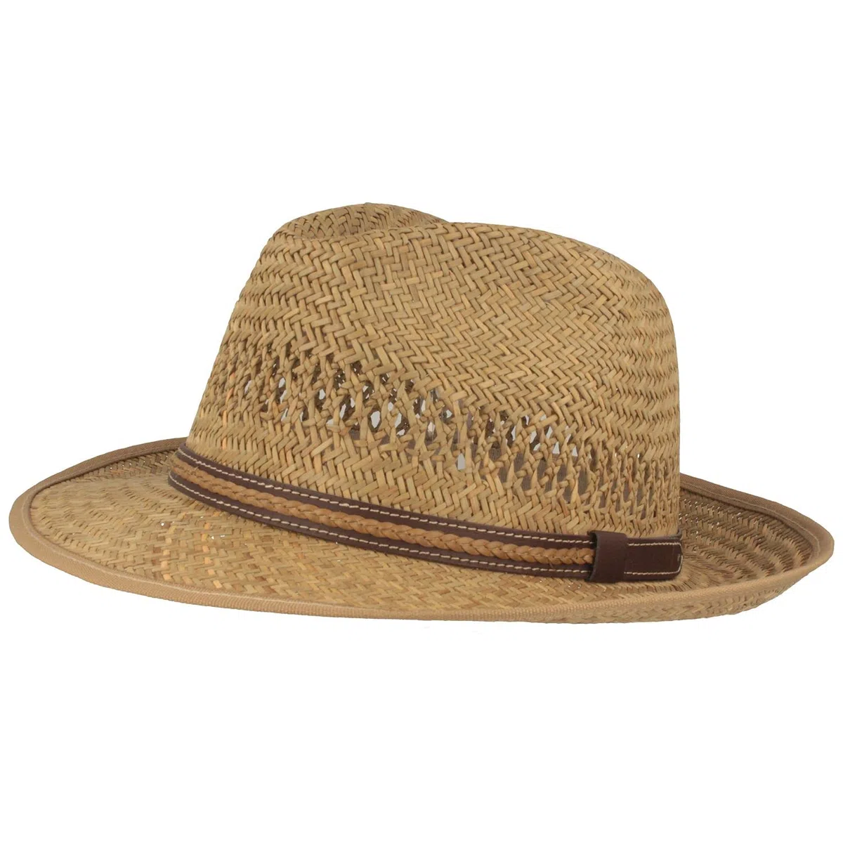 Breiter Strohhut Sommerhut Sonnenhut – Handgeflochten aus 100% Stroh – Bogart – Besonders Leicht, Flexibel, Hautfreundlich & Bequem - Natur