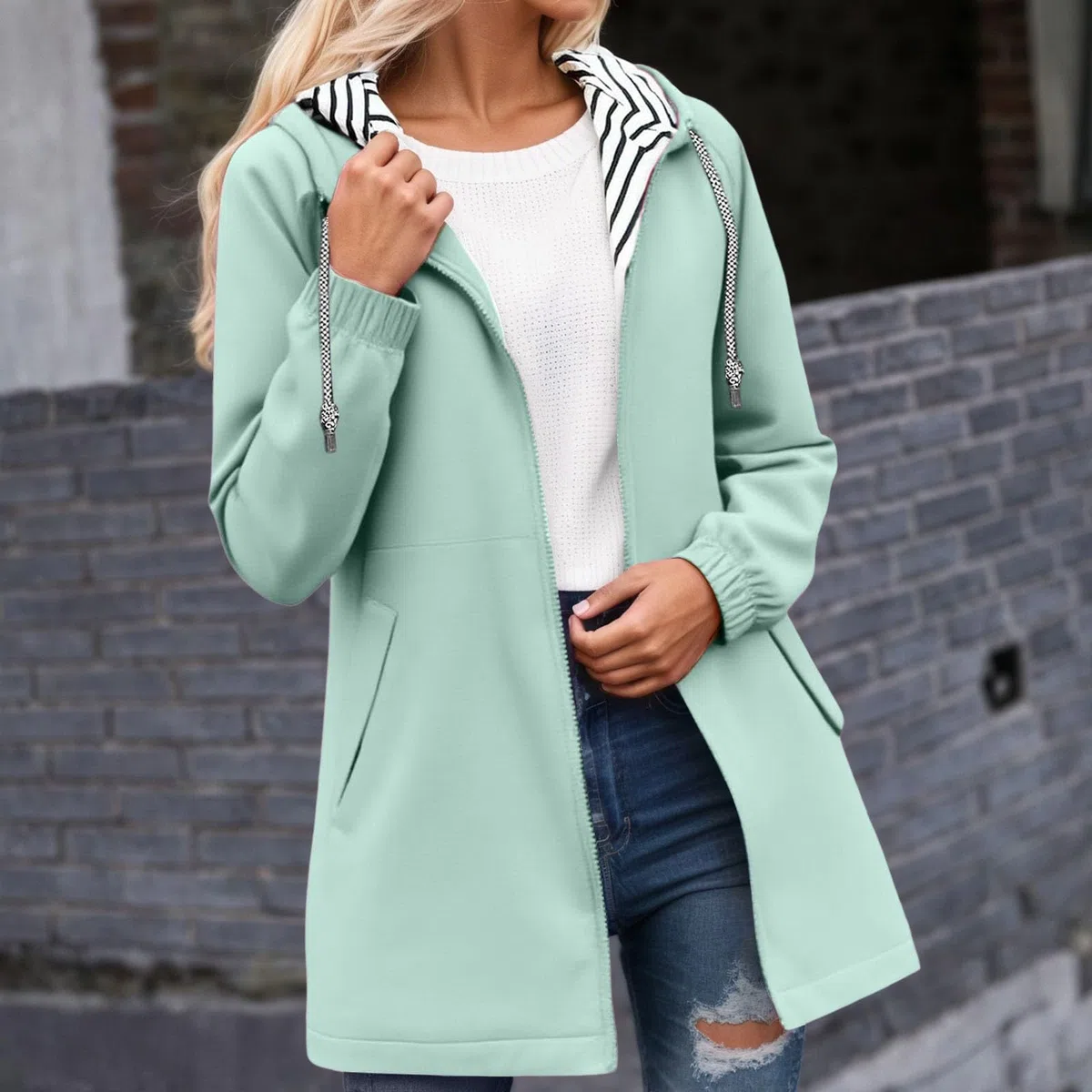 Generisch Regenjacke Damen Wasserdicht Atmungsaktiv Regenmantel Regencape Mit Kapuze Leicht Windbreaker Wasserdicht Regenjacke Damen Regenponcho Für Outdoor Camping Fahrrad Wandern