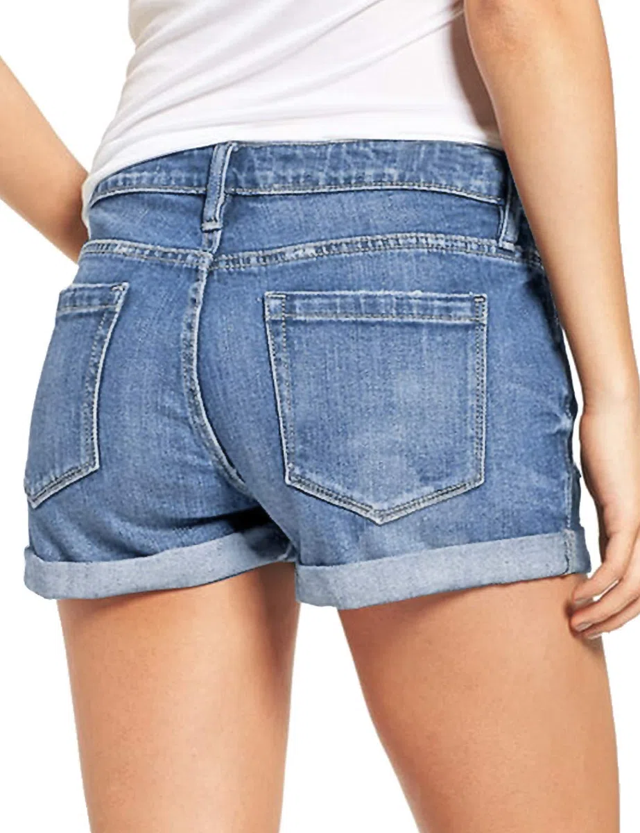 Necooer Damen Casual Ripped Denim Shorts Mittlere Taille Kurze Jeanshose mit Taschen