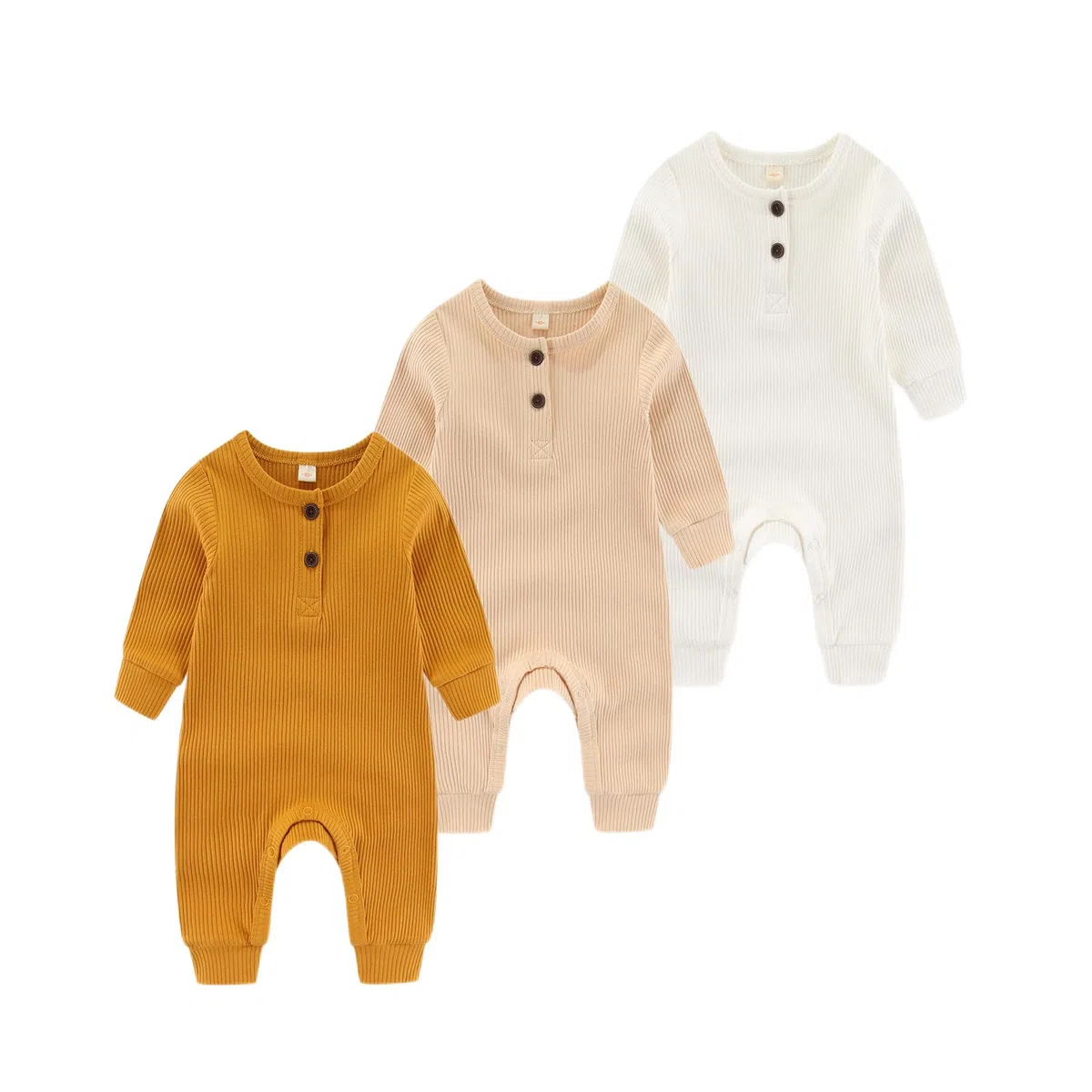 Chamie Baby Strampler Neugeborenes gestrickt Jumpsuit Langarm Baby Jungen Mädchen Footless einteiligen Anzug, 0-24 Monate
