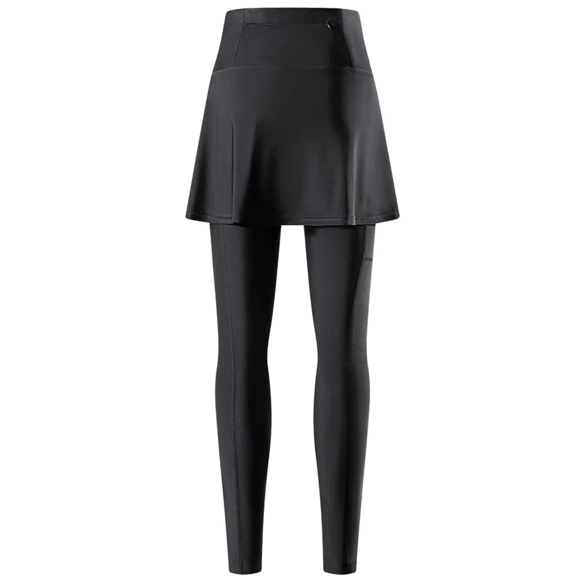 Radlerhose Damen Lang Gepolstert mit Rock, Fahrradhose Frauen Leggings High Waist Fahrradrock Atmungsaktiv Schnell Trocknend Radhose mit Tasche(XL)