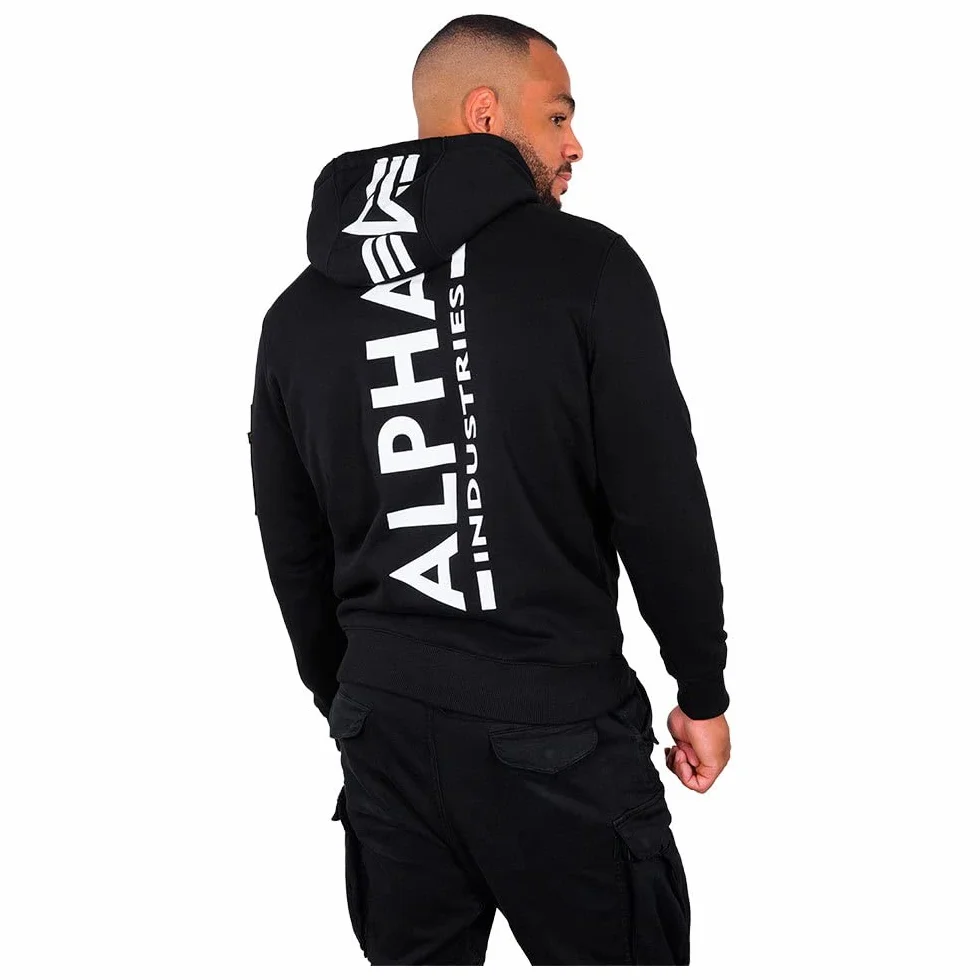 Alpha Industries Back Print Hoodie Vintage Männer Kapuzenpullover weiß Streetwear