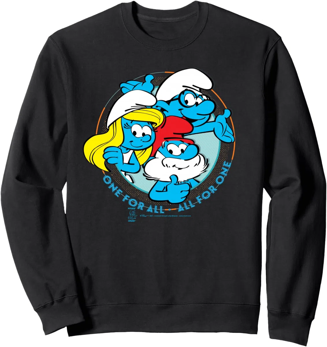 The Smurfs Schlumpfe Papa Smurf Smurfette All for One Sweatshirt