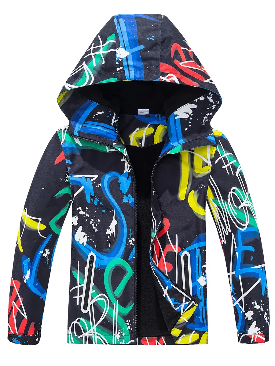 NATUST Jungen Wasserdichte Jacke Kinder Gefüttert Regenjacke Winter Übergangsjacke Outdoorjacke mit Kapuze