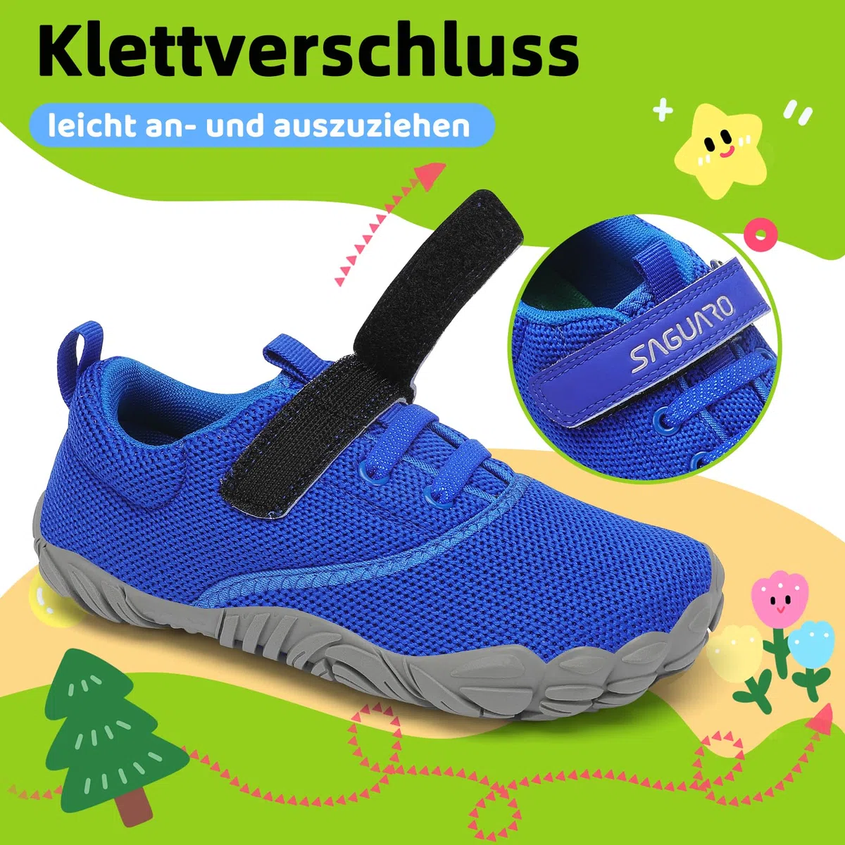 SAGUARO Kinder Barfußschuhe Leicht rutschfest Traillaufschuhe, Gr. 24-36