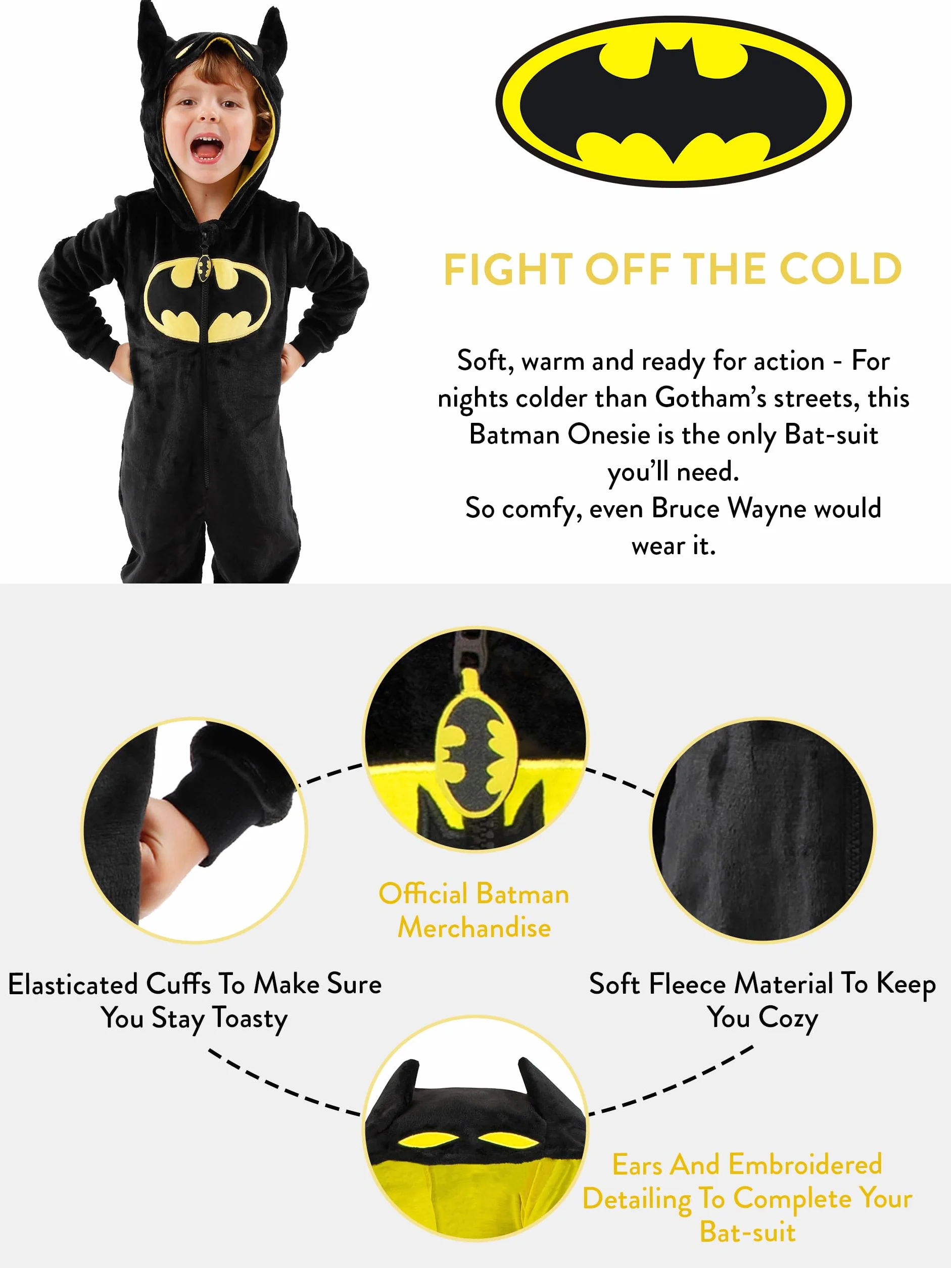 DC Comics Jungen Batman Schlafoveralls