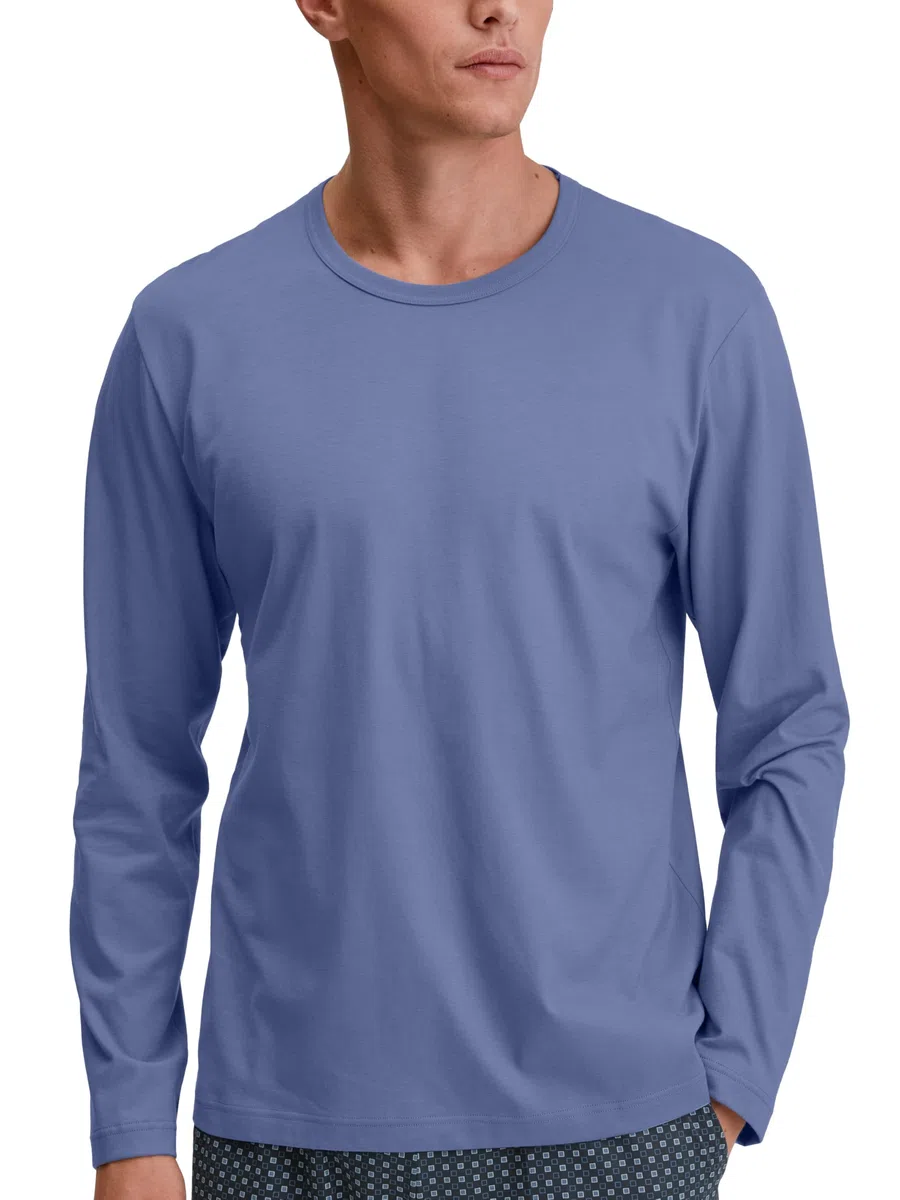 CALIDA Remix Basic Sleep Langarmshirt Herren, aus 100% Baumwolle