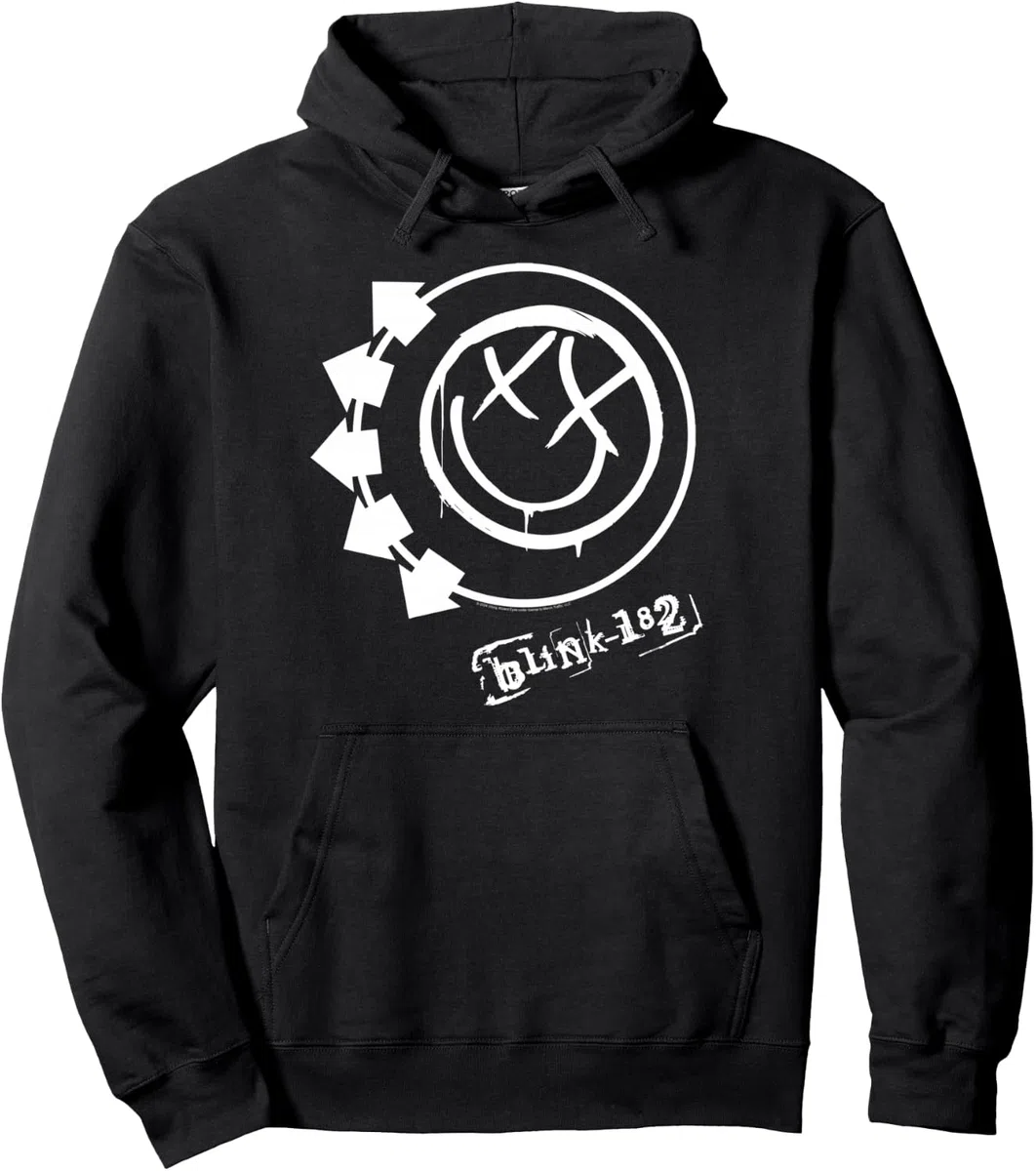 Blink 182 Smile Rock Music Band by Rock Off Pullover Hoodie