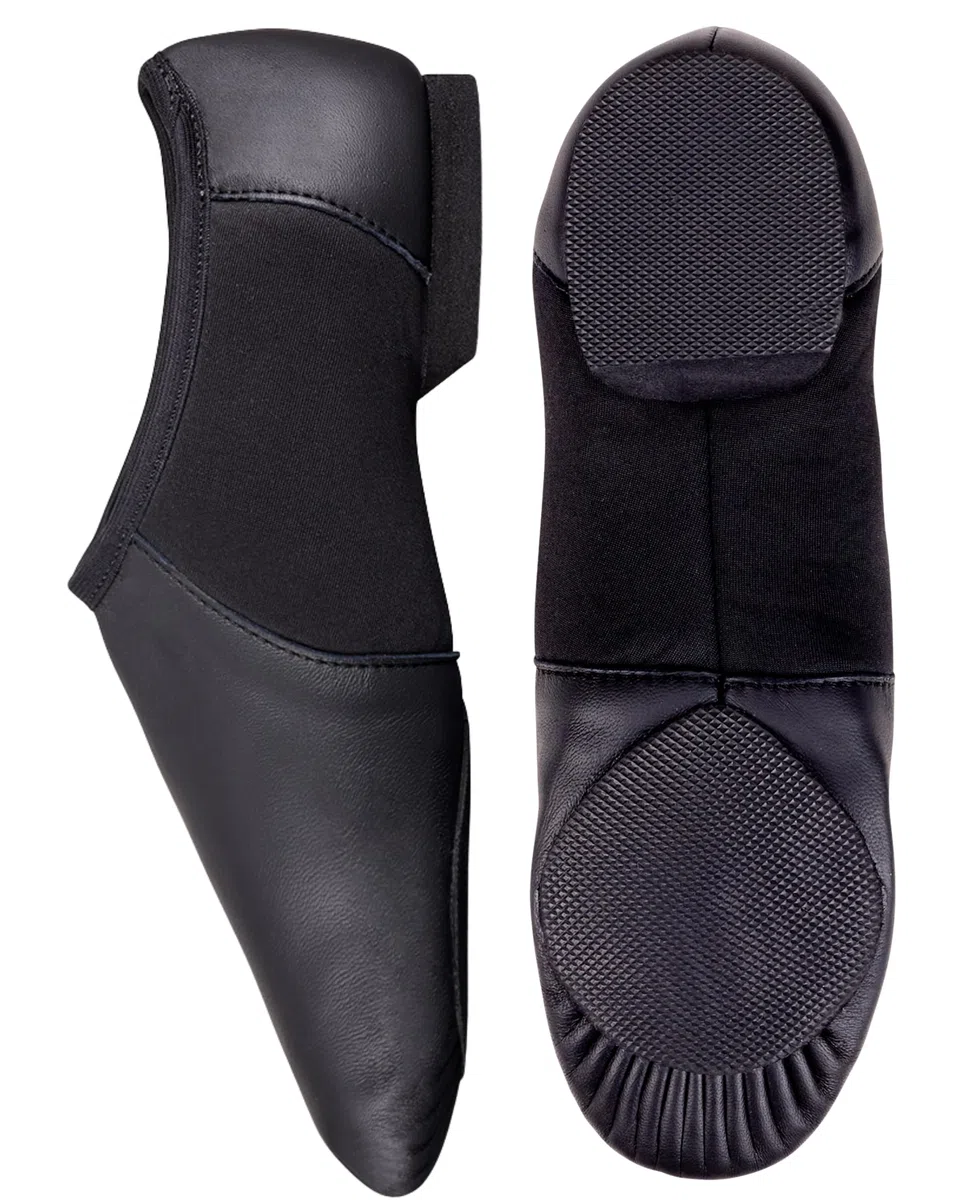 Silky Dance Jazzschuhe mit geteilter Sohle, AeroFlex, echtes Leder, Schwarz und Hellbraun, Jazzschuhe, Kinder- und Erwachsenengrößen