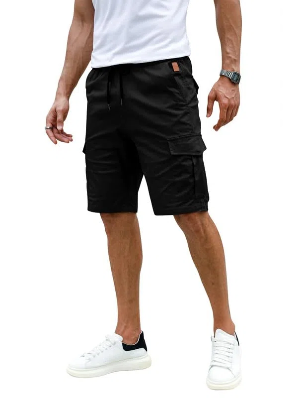 Elegancity Kurze Hosen Herren Cargo Shorts Sommer Freizeithose Kurze Elastische Taille Chino Shorts Mit 6 Taschen S-XXL
