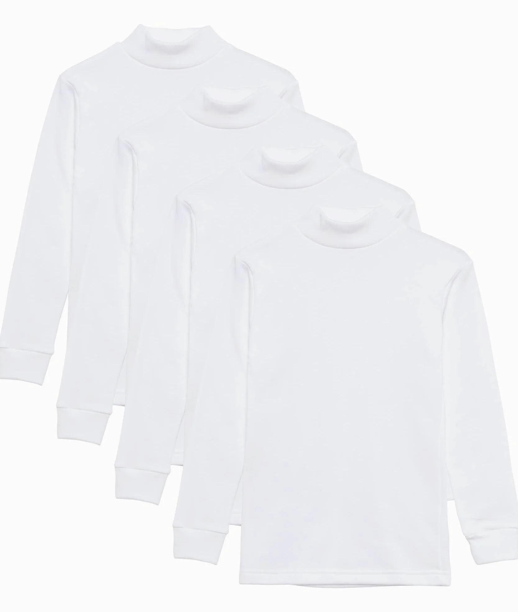 Channo Thermo-Oberteil für Jungen - Grundlegendes Langarm-T-Shirt mit Stehkragen für Mädchen - Packung mit 4