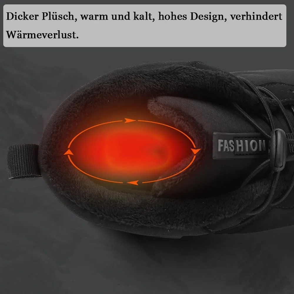 Barfußschuhe Winter, Outdoor Barfußschuhe Herren Damen Herbst Winter, Wasserdicht Barfussschuhe Barefoot Shoes, Trocknend Traillaufschuhe Wanderschuhe Zehenschuhe Hohe Warme und rutschfeste Stiefel