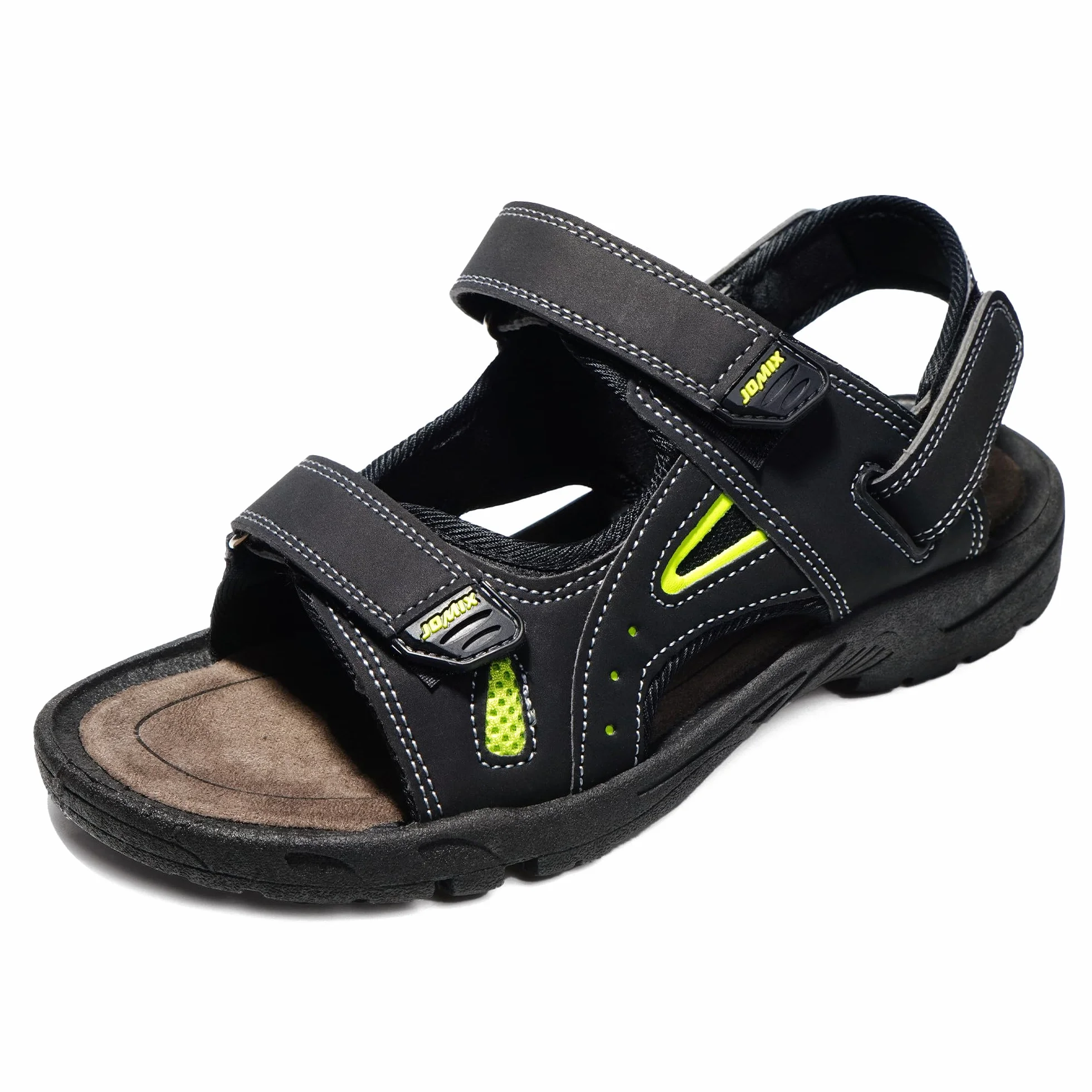JOMIX Athletische Sandalen Herren Klettverschluss Sommer Rutschfest Flach Wandersandalen Outdoor Strand Reisen Trekking Wander