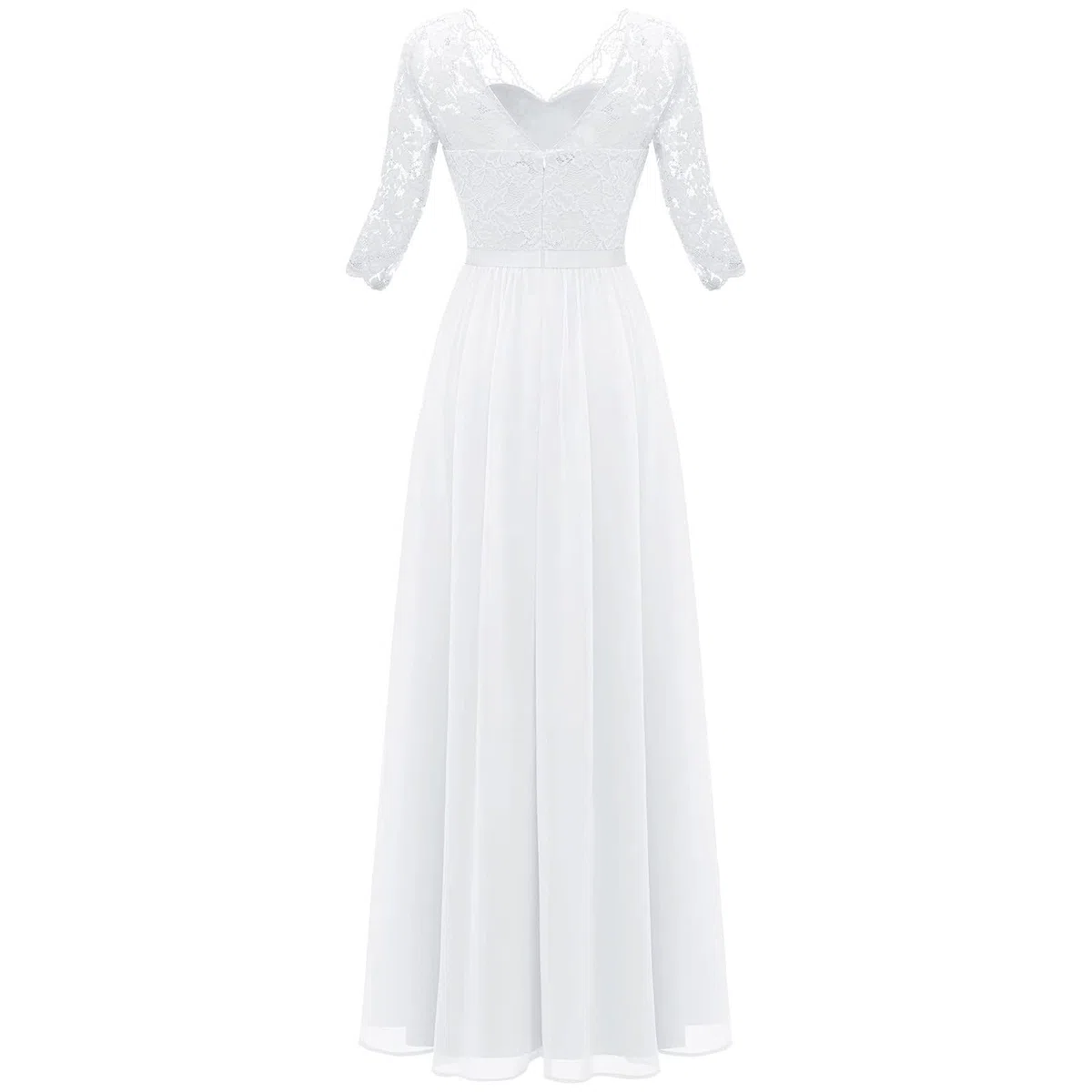 Abendkleider Elegant Für Hochzeit Festliche Kleid Hochzeitsgast Damen Lang Chiffon Abendkleid Spitze A Linie Ballkleid Frauen V Ausschnitt Partykleid Hohe Taille Brautjungfernkleider
