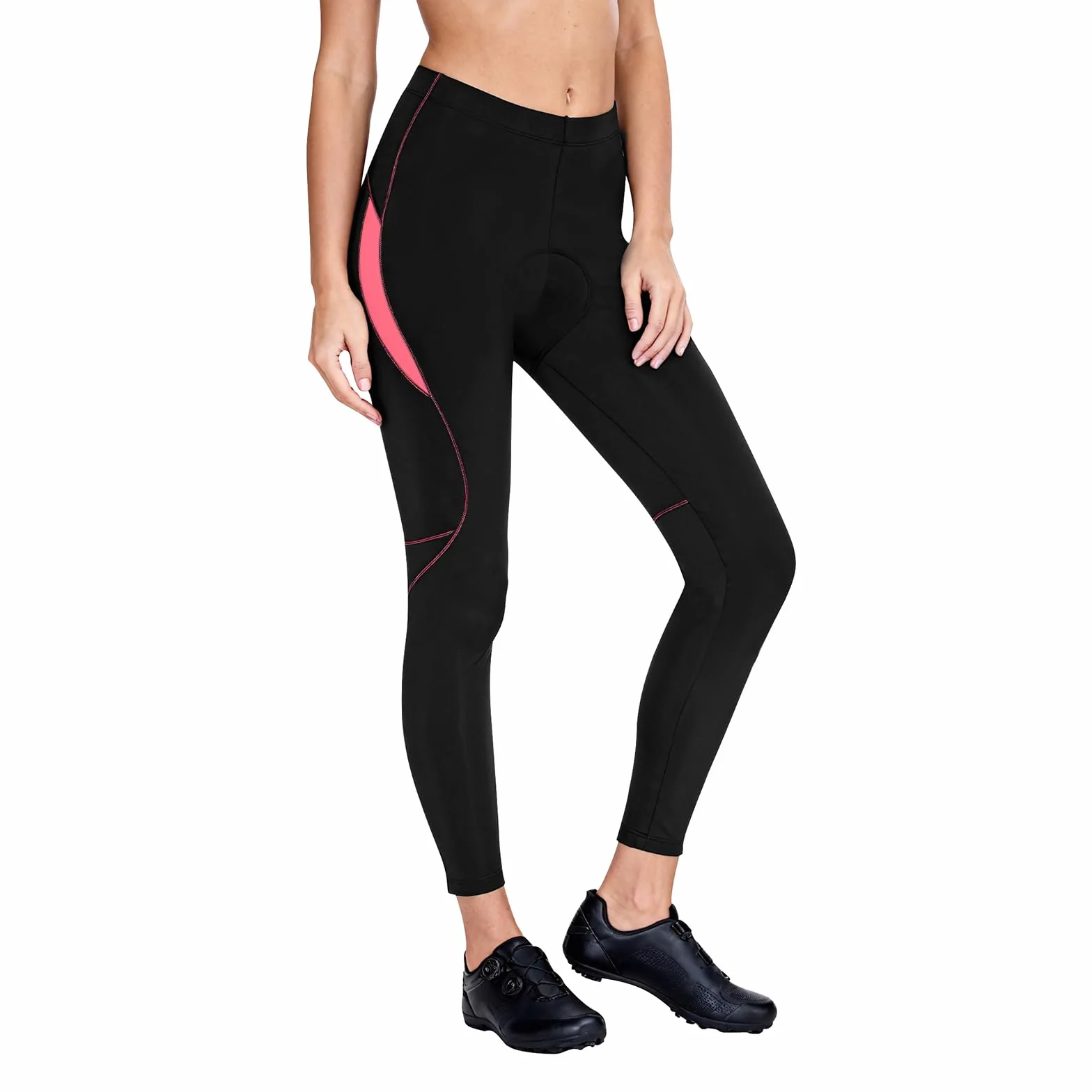 Santic Fahrradhose Damen Lang mit 4D Sitzpolster Atmungsaktive Dehnbare Radlerhose für Moutainbike