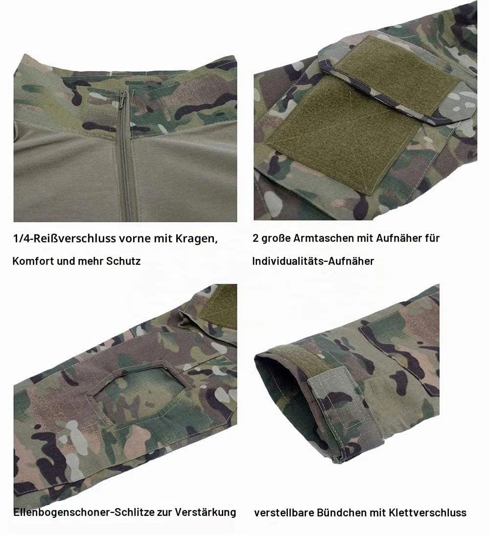 LANBAOSI Herren Paintball Anzug Anzug Kampfhemd und Hose Set Langarm Ripstop Kleidung BDU Jagd Militäruniform