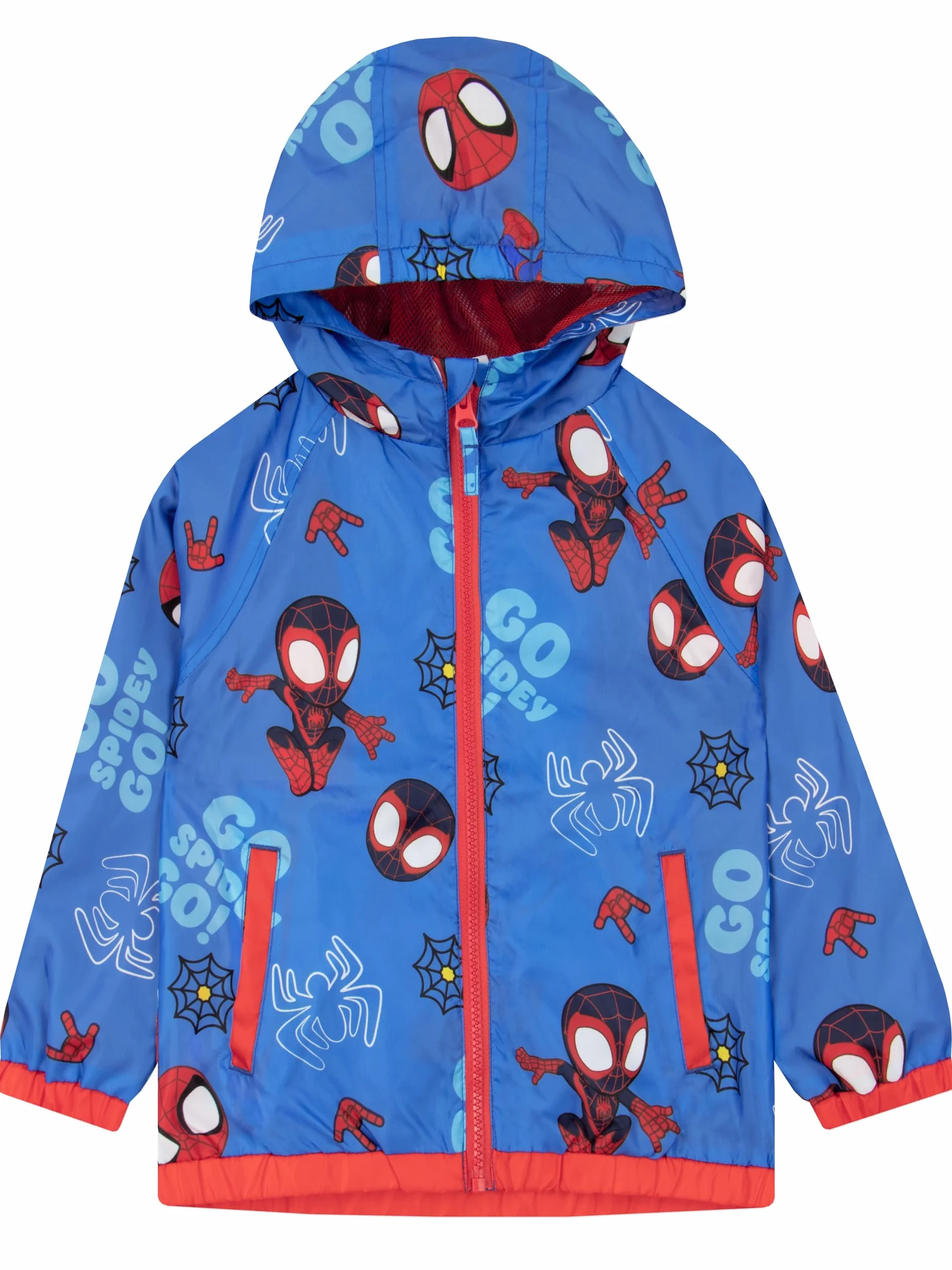 Marvel Regenmantel Kinde, Regenjacke Kinder Mit Kapuze, Spidey And His Amazing Friends Jacke Jungen
