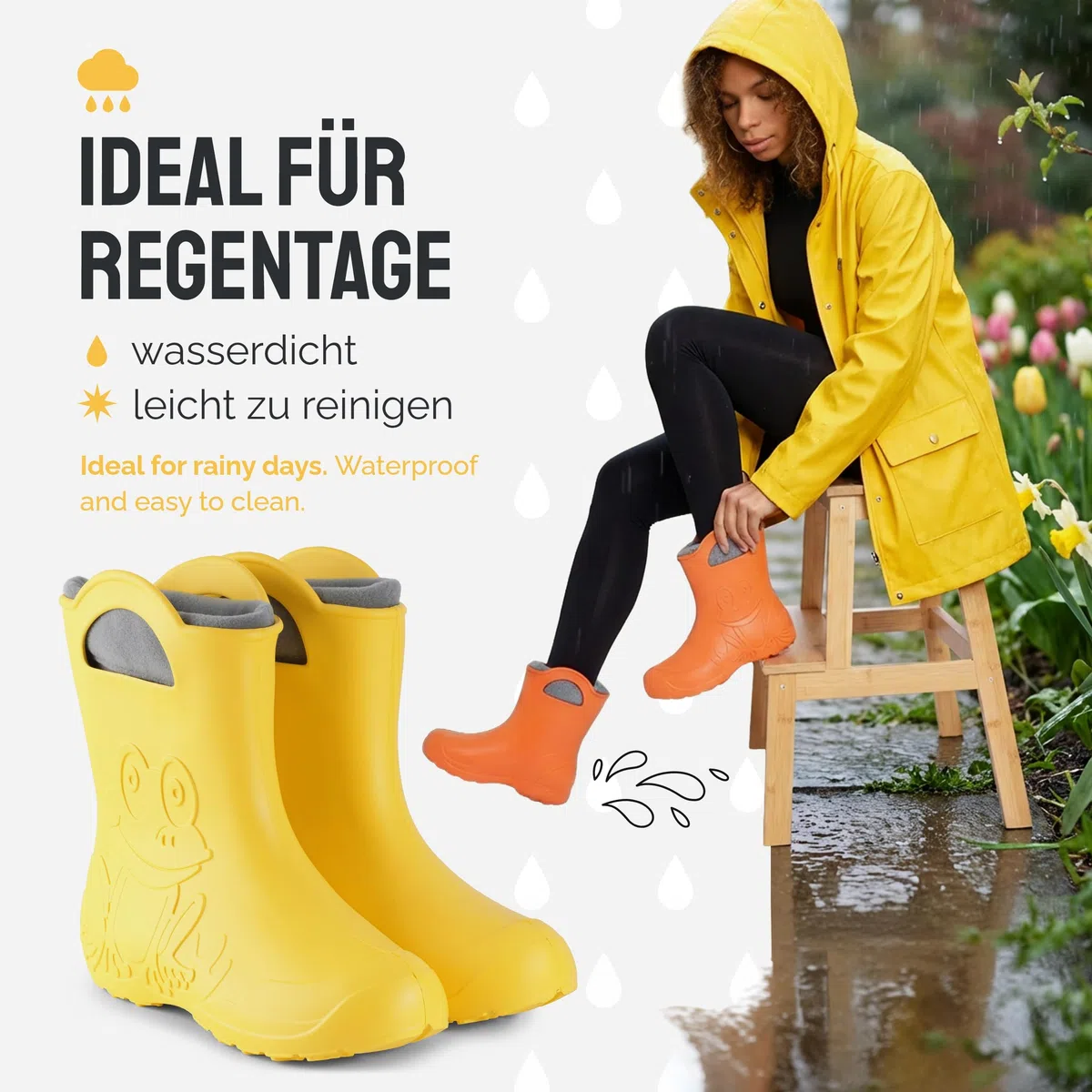 Ladeheid Damen federleichte Eva Gummistiefel Winter Regenschuhe gefüttert LA-CA-12