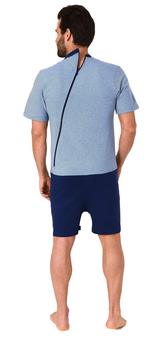 Normann Care Herren Pflegeoverall Kurzarm mit Reissverschluss am Rücken und Bein 181 171 90 504