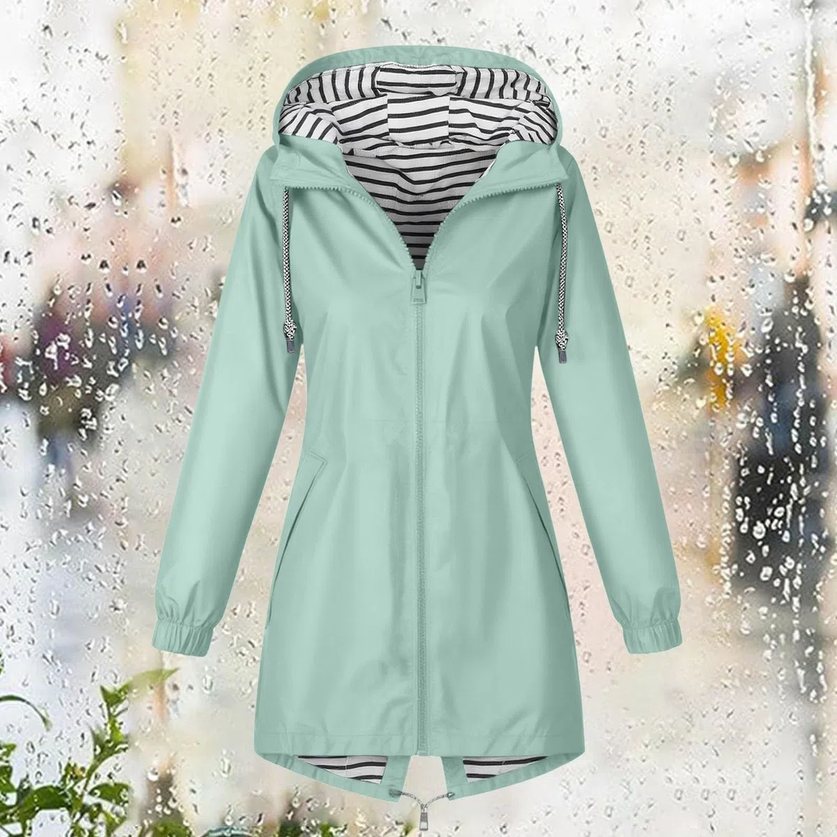 Generisch Regenjacke Damen Wasserdicht Atmungsaktiv Regenmantel Regencape Mit Kapuze Leicht Windbreaker Wasserdicht Regenjacke Damen Regenponcho Für Outdoor Camping Fahrrad Wandern