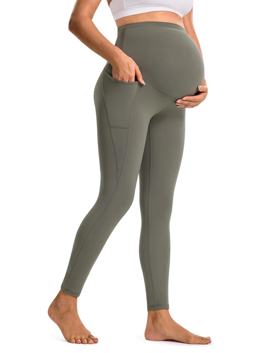 BAYDI Clouduxi Umstandsleggings mit Taschen - 64cm High Waist Schwangerschaftsleggings Blickdicht Umstandshose