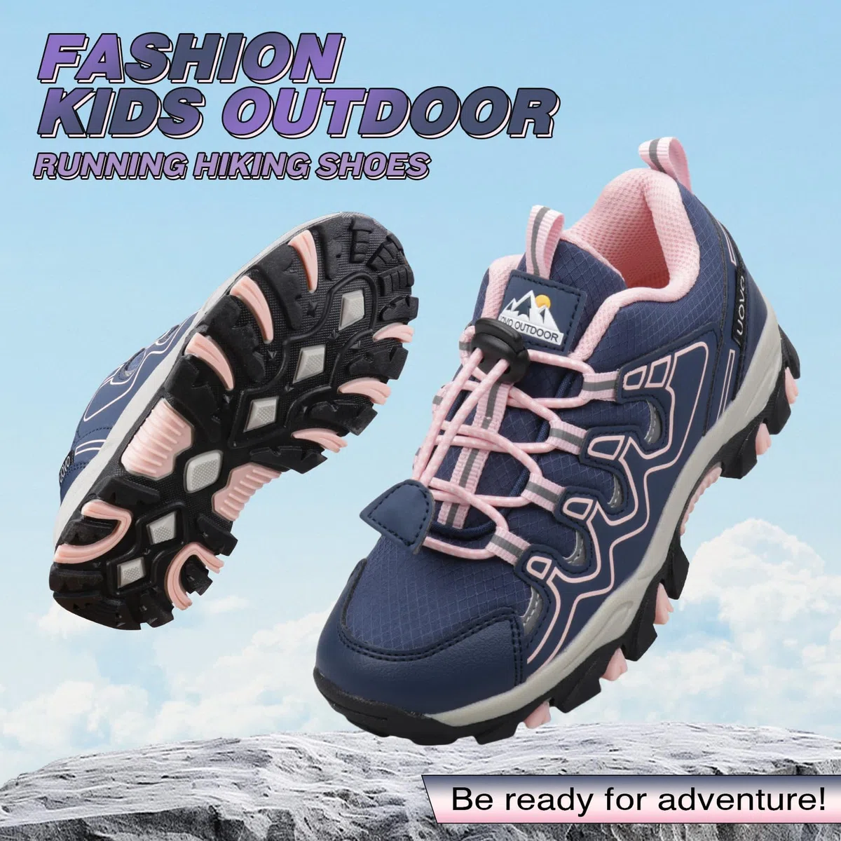 UOVO Kinder Laufschuhe für Jungen und Mädchen wasserdichte Sportschuhe für draußen, Wandern, Trekking & Joggen Gr.27-40