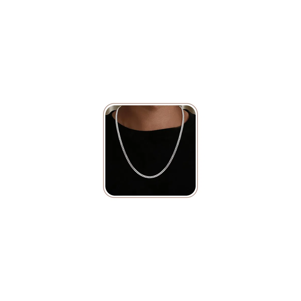 Kette Herren S925 Sterling Silber über Ketten für Herren Statement 5mm Breit Kubanische Kette Männer Lang Wasserfester Schmuck Silber Geschenk Verschiedliche Längen 46/51/56/61/66 CM
