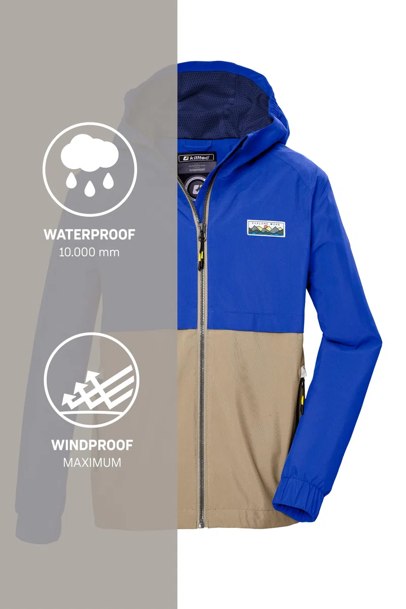 Killtec Jungen Kos 141 Bys Jckt Funktionsjacke ist wasserdicht/Regenjacke mit Kapuze