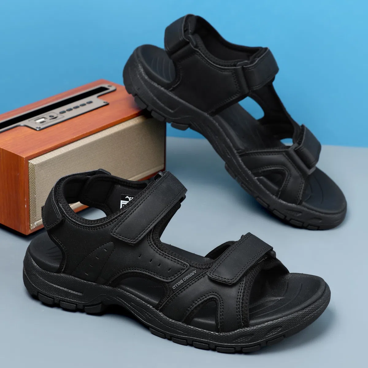 ARRIGO BELLO Sandalen Herren Sommer Trekkingsandalen Rutschfesten Open Toe Wandersandalen mit Klettverschluss für Outdoor Strand Wassersport Sandale Gr.41-46